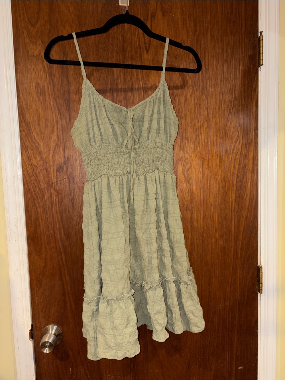 Light Sage Green Smocked Spaghetti Strap Sundress